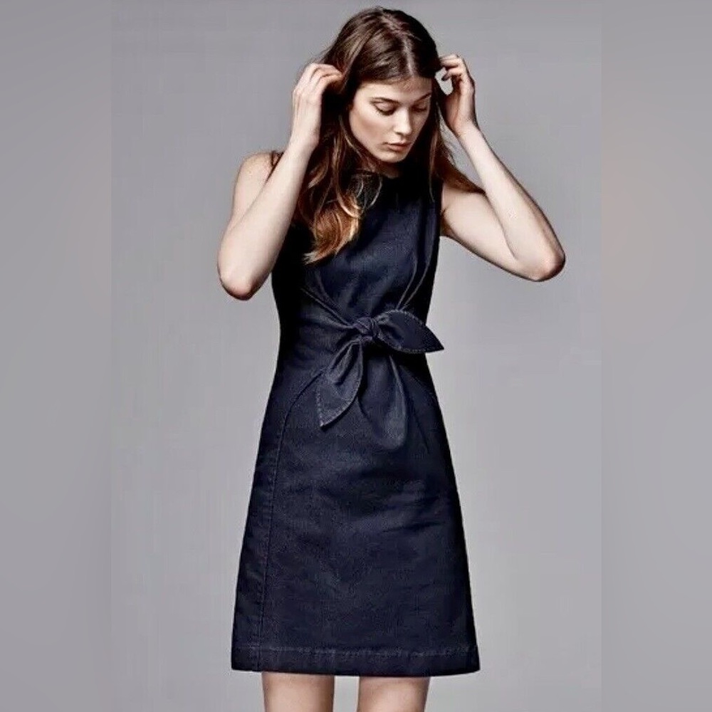 Holding Horses Clara Tie-front Denim Sheath Dress